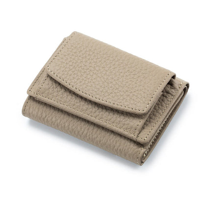 Small Genuine Leather Card Wallet with Coin Pocket