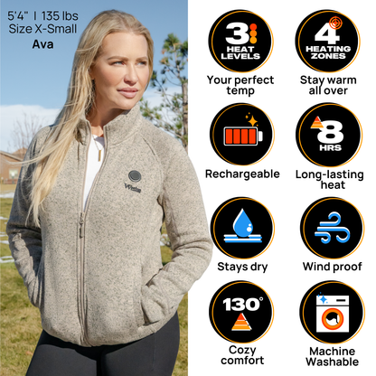 Warm Fleece Coat for Women | Soft, Lightweight & Rechargeable