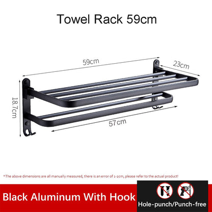Space Saving Bathroom Foldable Towel Holder