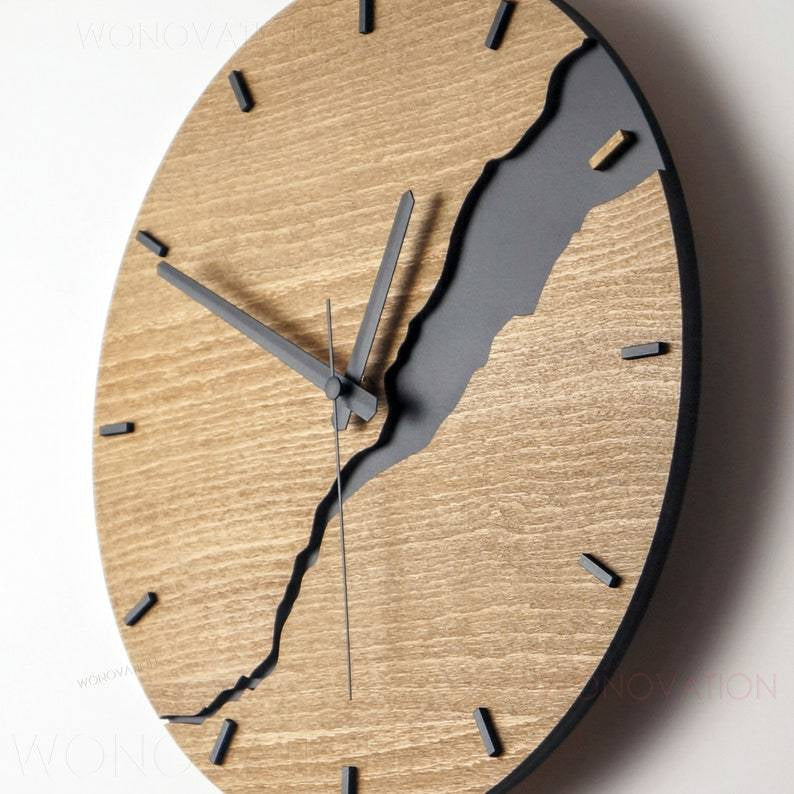 Simple Wood Wall Clock Contemporary Home Decor