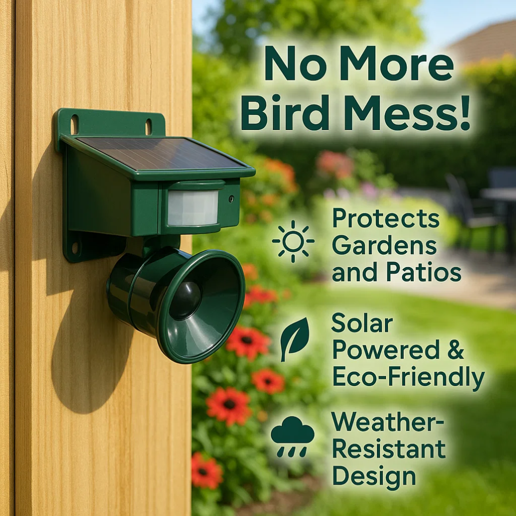Automatic Solar Powered Bird Scarer Outdoor Repellent