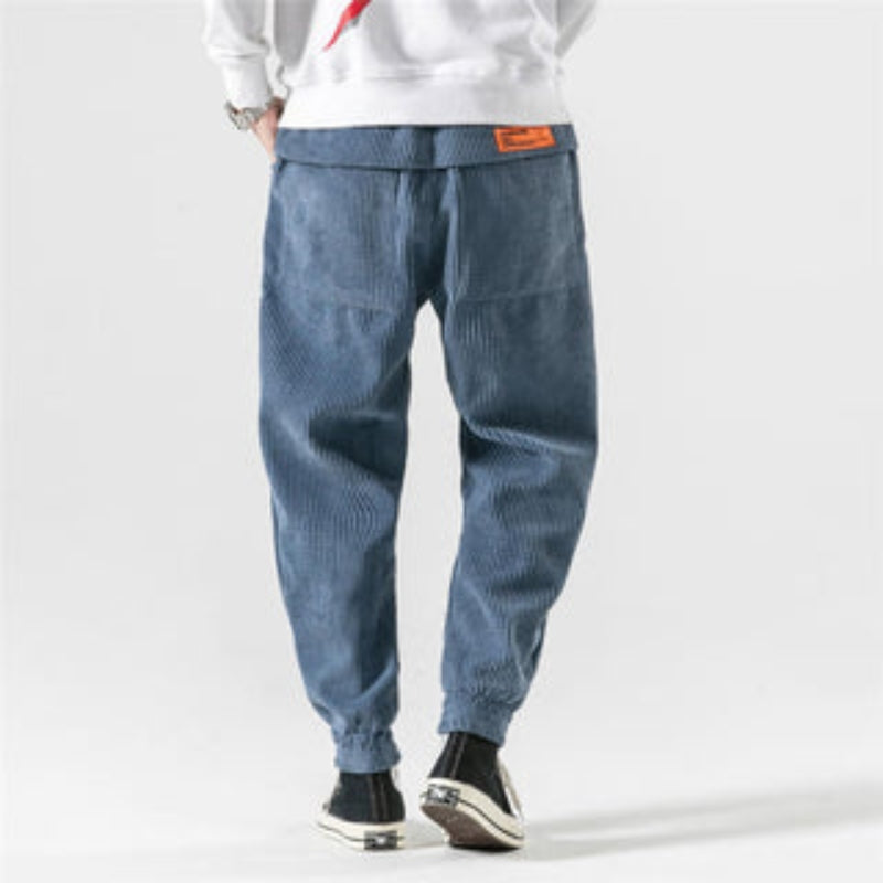 Men's Comfortable Elastic Waist Pants with Side Pockets