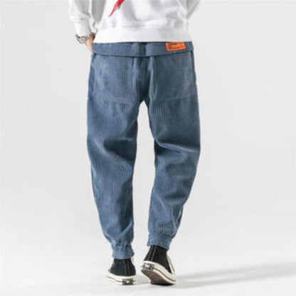 Men's Comfortable Elastic Waist Pants with Side Pockets