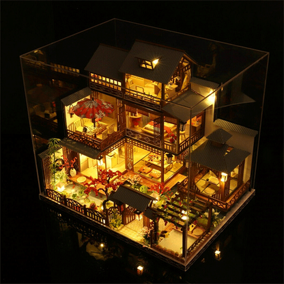 Big Detailed Wood Dollhouse With Lights