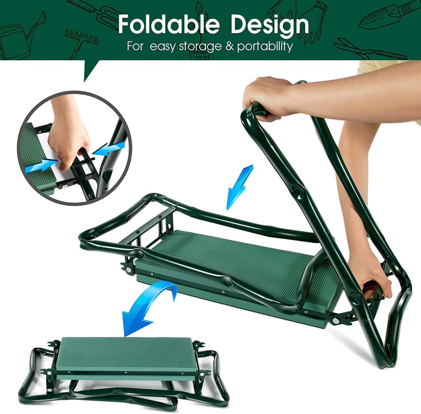 Comfortable Folding Kneeler and Stool