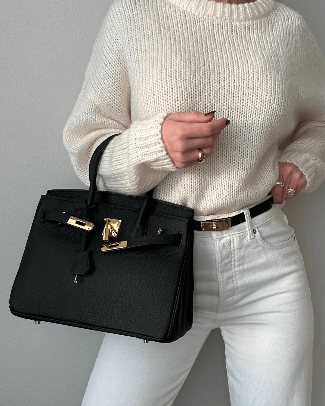Stylish Women's Big Leather Daily Tote Bag