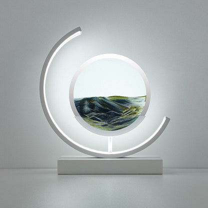 3D Sand Shell Table Lamp - Abyss-Black-White-Nora Luxe