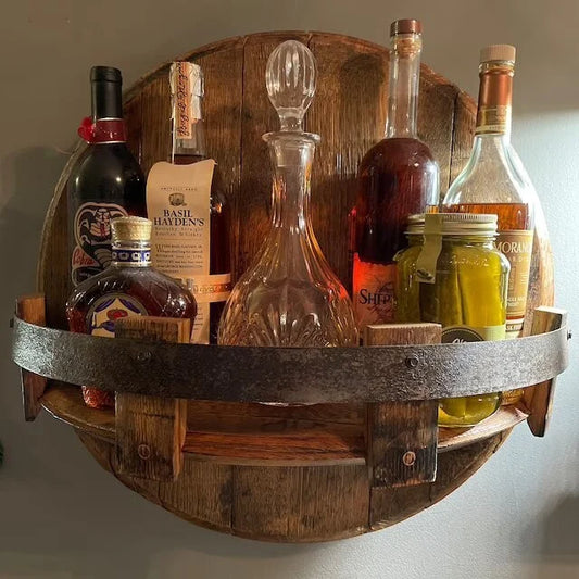 Rustic Wood Wine Bottle Holder - 4 Bottle Capacity - Pexav