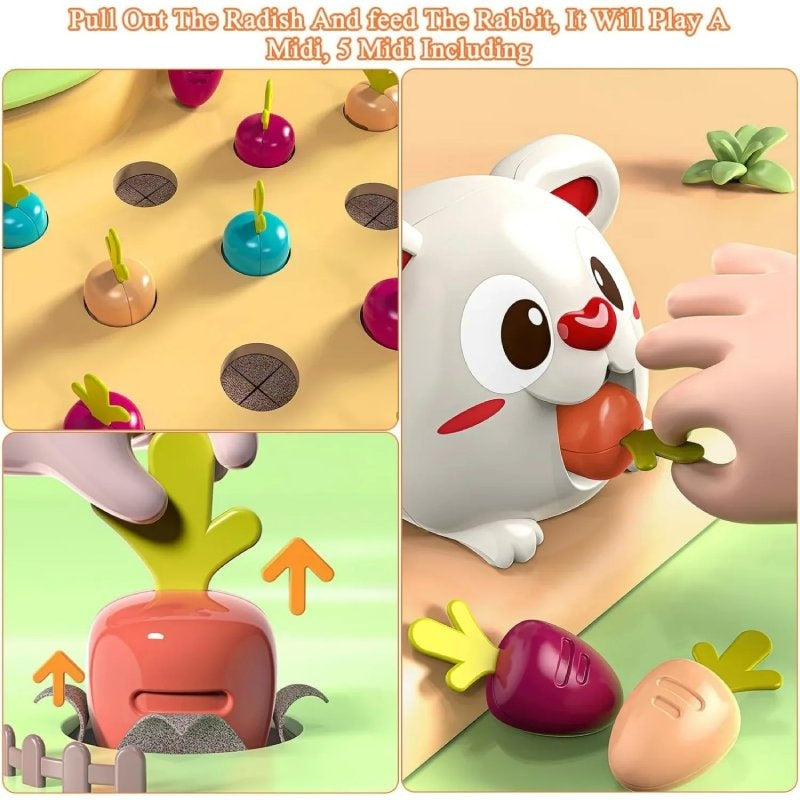 4-in-1 Montessori Baby Activity Toy With Fishing, Whac-A-Mole, Pull Carrot, Feeding For Ages 1+
