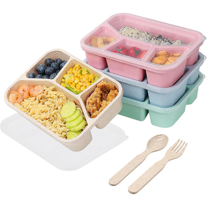 4-Section Reusable Lunch Container Set - Pexav