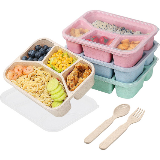 4-Section Reusable Lunch Container Set - Pexav