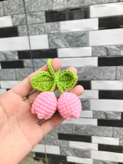 Handmade Flower Shaped Mini Wool Keychain