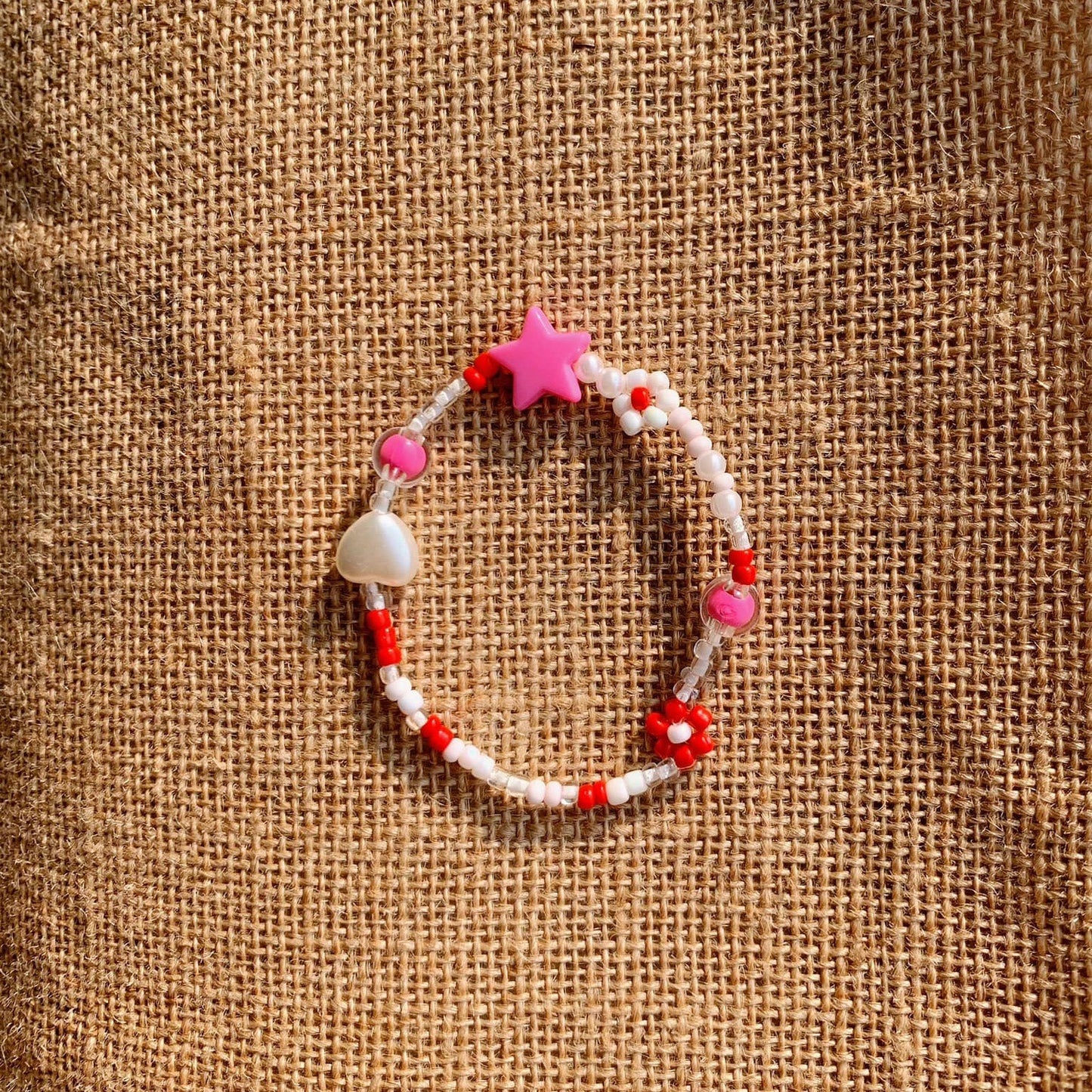 Sparkly Heart Star Charm Bracelet - Pexav