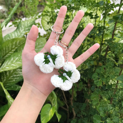 Butterfly-Shaped Keychain Made Of Crochet Wool
