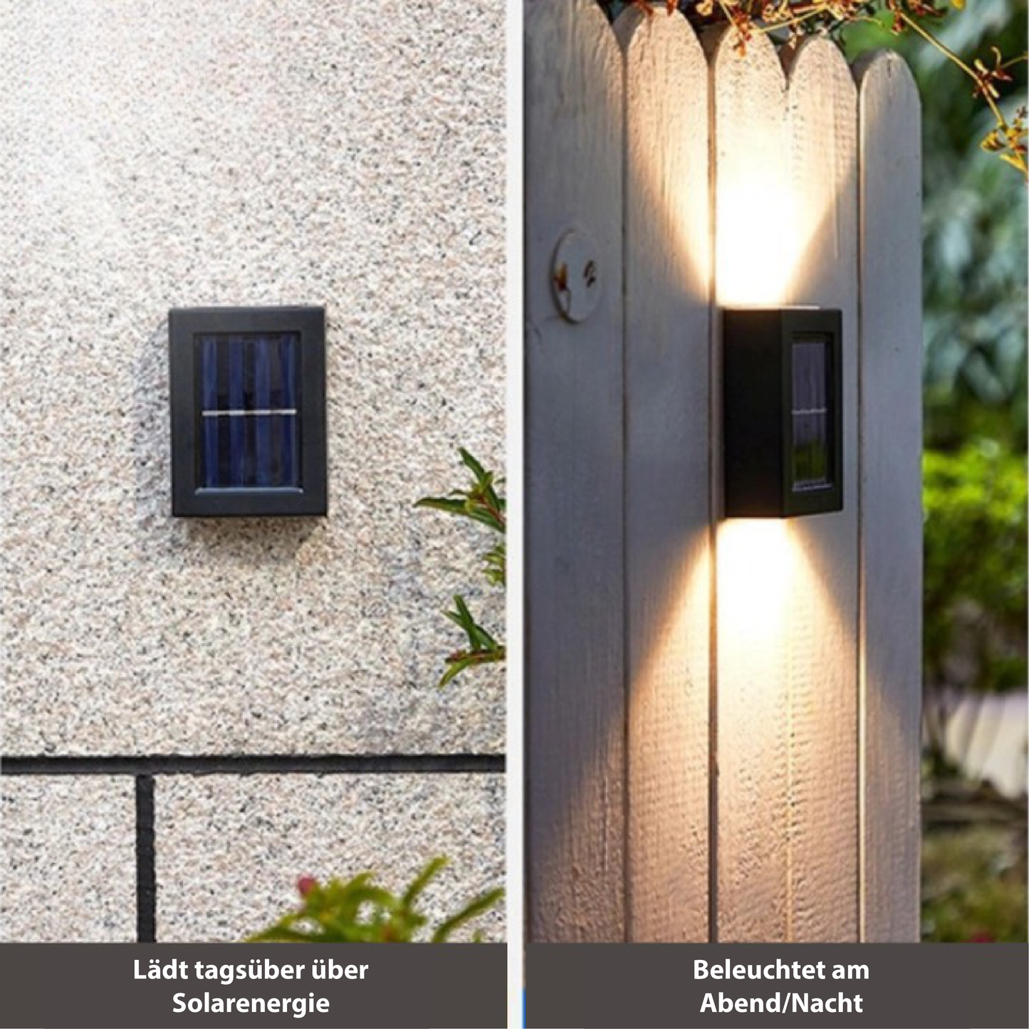 Bright Outdoor Solar Powered Wall Lights