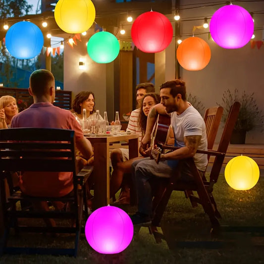 Colorful LED Inflatable Night Beach Ball - Pexav