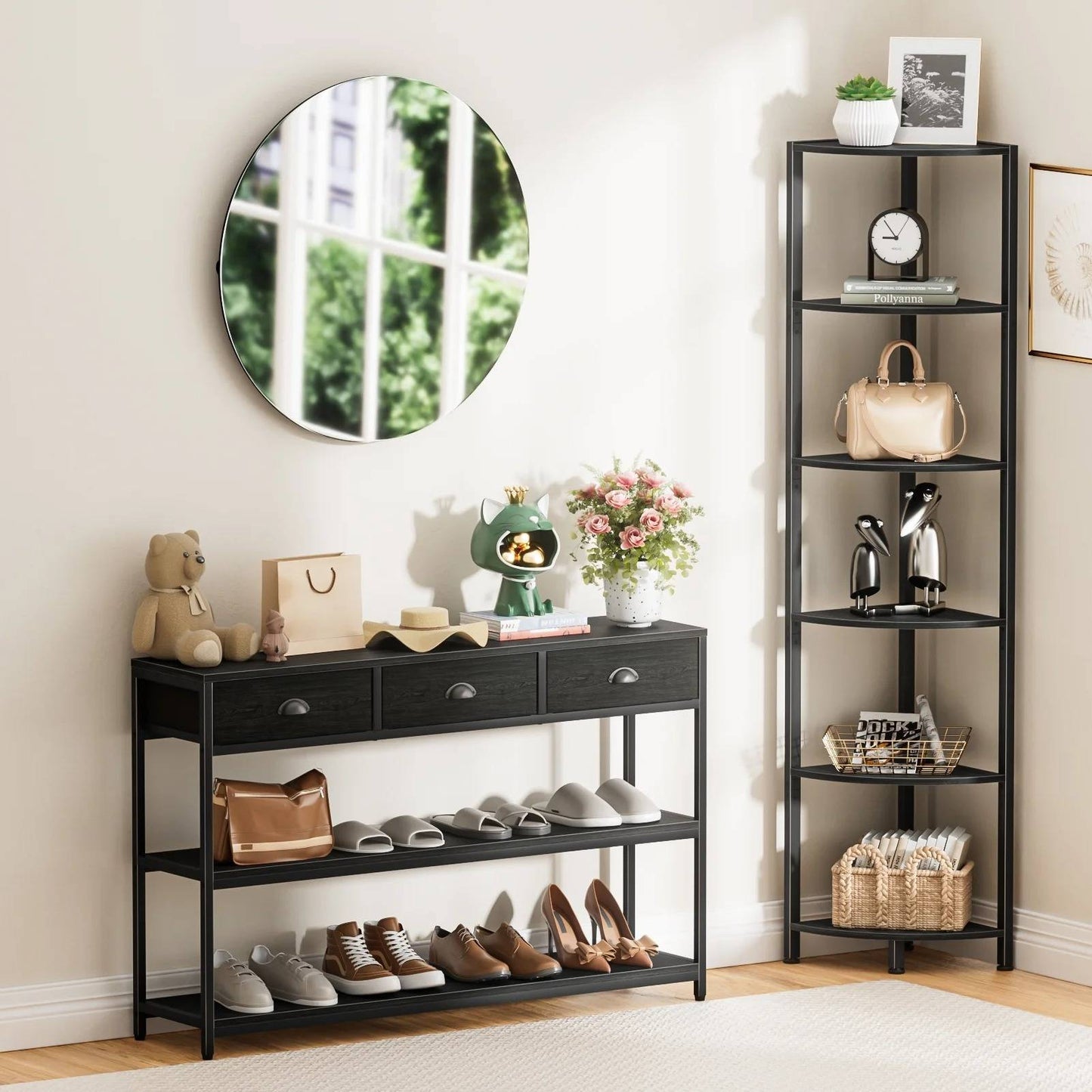 Space Saving 6 Shelf Corner Bookcase