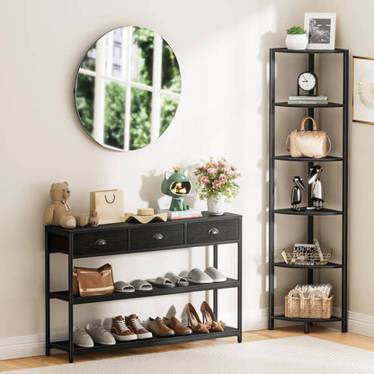 Space Saving 6 Shelf Corner Bookcase