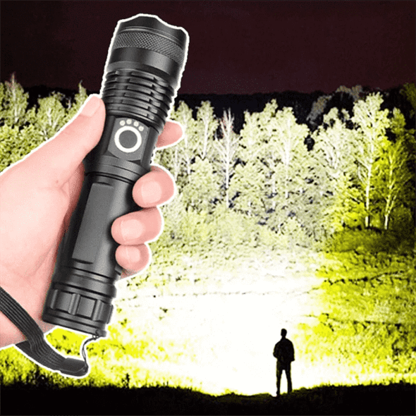 Bright Rechargeable LED Torch with Zoom Beam