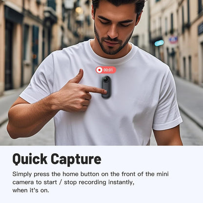 4K Thumb Action Camera, Waterproof Body Camera for Cycling & Pet Walking, 1080P HD Video Recording