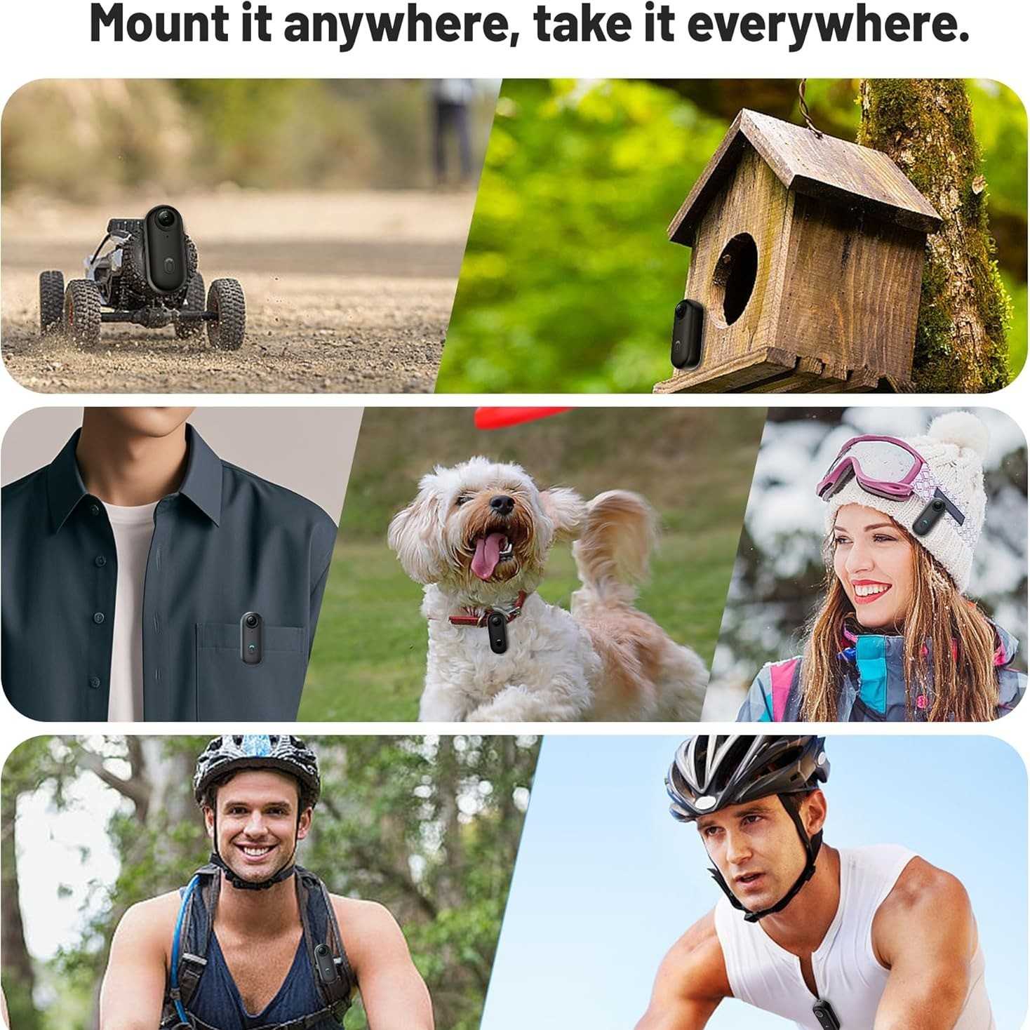 4K Thumb Action Camera, Waterproof Body Camera for Cycling & Pet Walking, 1080P HD Video Recording