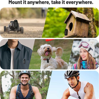 4K Thumb Action Camera, Waterproof Body Camera for Cycling & Pet Walking, 1080P HD Video Recording