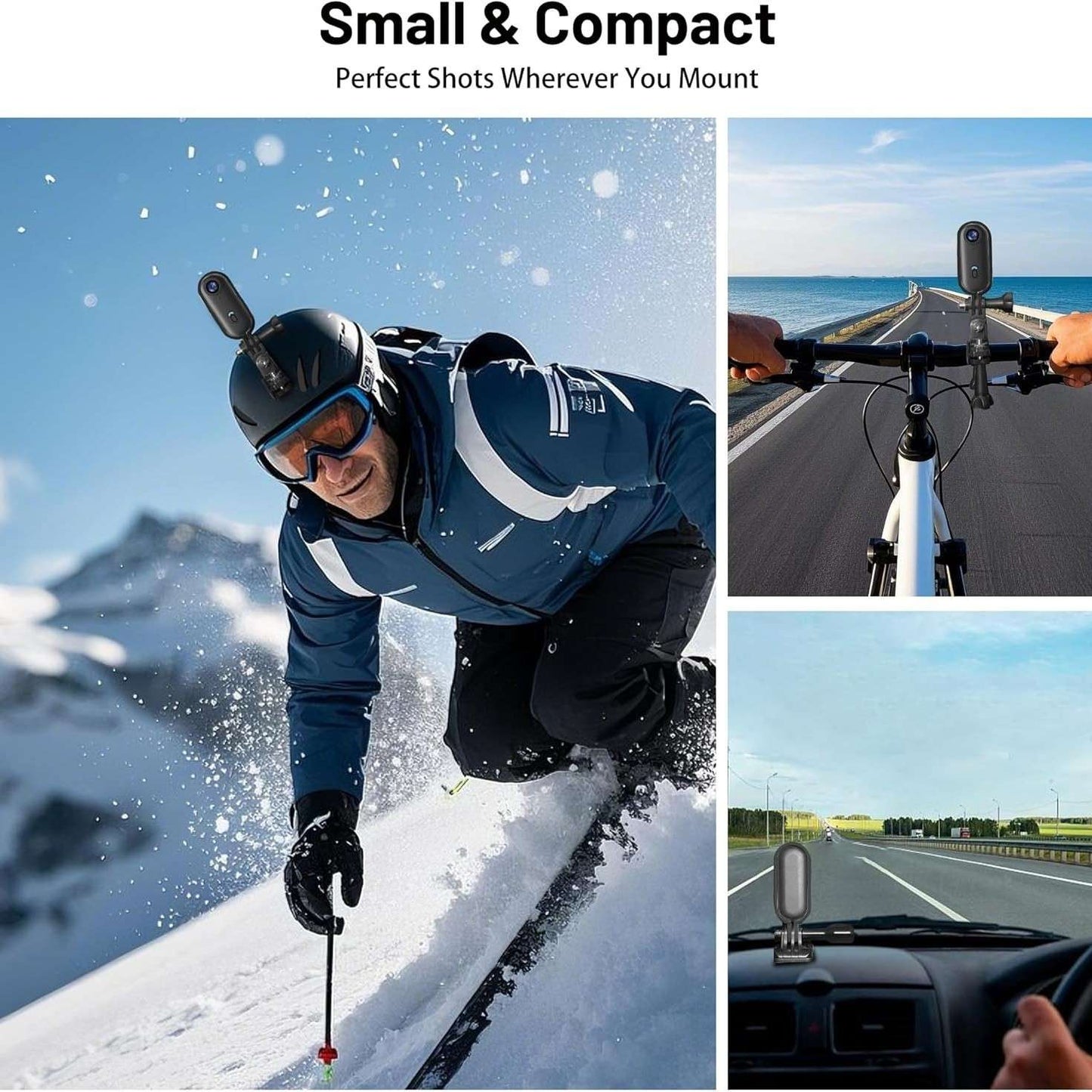 4K Thumb Action Camera, Waterproof Body Camera for Cycling & Pet Walking, 1080P HD Video Recording