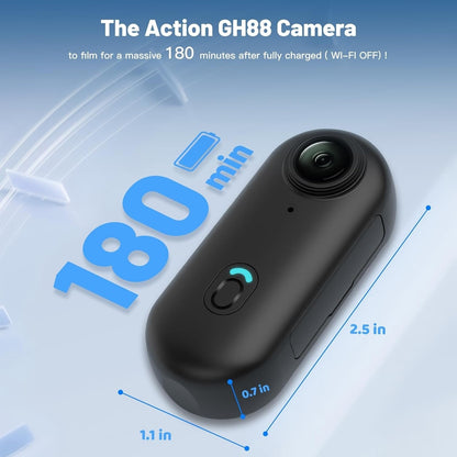 4K Thumb Action Camera, Waterproof Body Camera for Cycling & Pet Walking, 1080P HD Video Recording