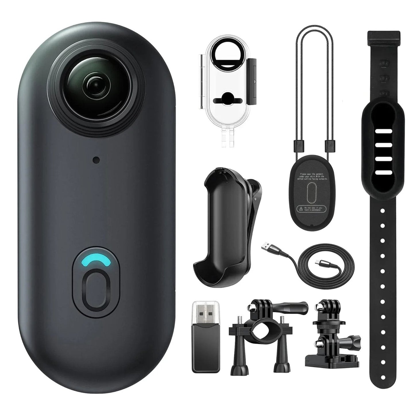 4K Thumb Action Camera, Waterproof Body Camera for Cycling & Pet Walking, 1080P HD Video Recording