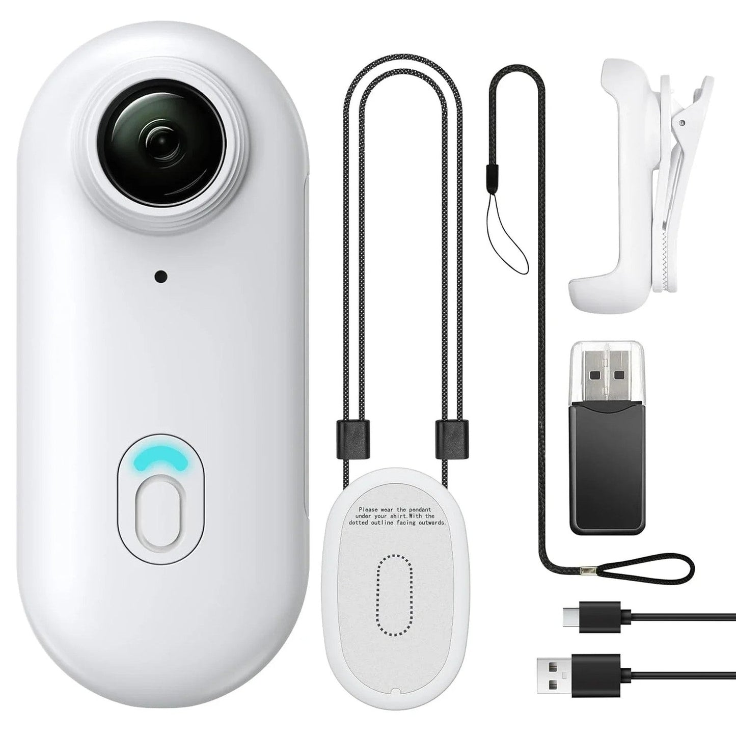 4K Thumb Action Camera, Waterproof Body Camera for Cycling & Pet Walking, 1080P HD Video Recording