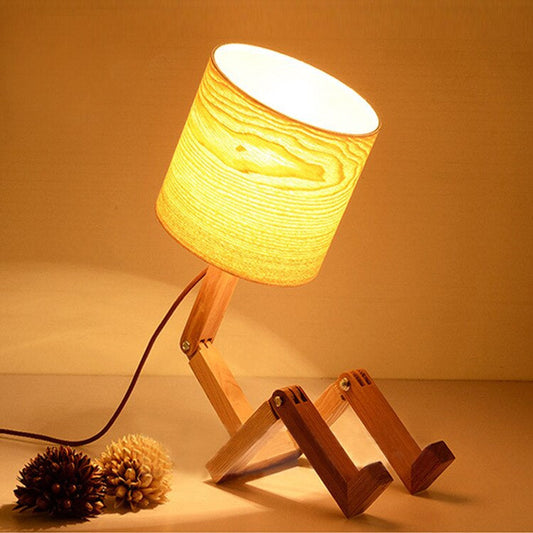 Rustic Wooden Desk Table Lamp - Pexav