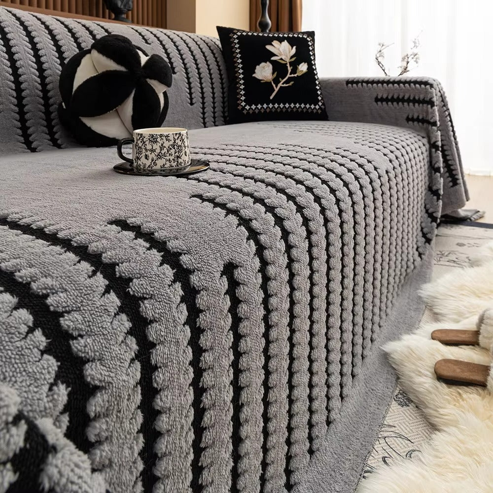 Soft Sofa Cover with Cozy Faux Fur Texture