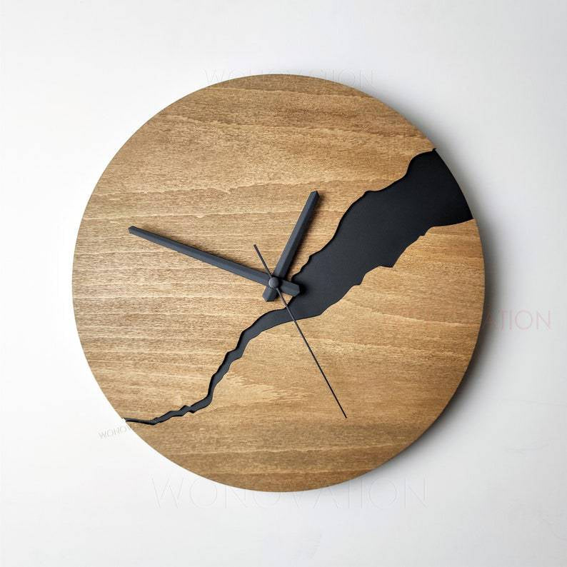 Simple Wood Wall Clock Contemporary Home Decor