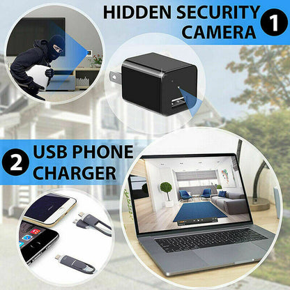 Compact 1080P Hidden Spy Camera Charger