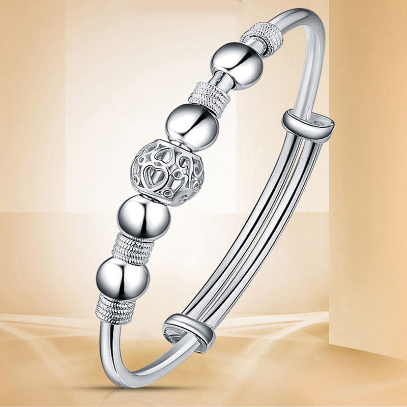Shiny Sterling Silver Good Luck Charm Bracelet
