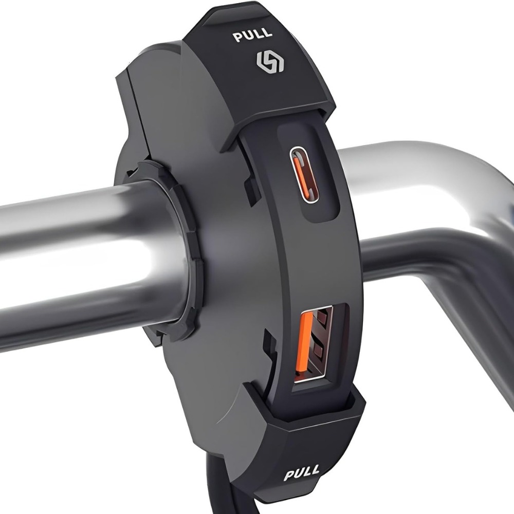 Compact Bike Phone Charger with Handlebar Clip