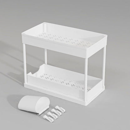 Space Saving 2 Level Slide Out Shelf Storage Rack