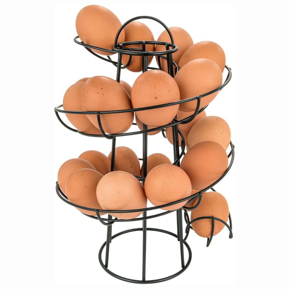Space Saving Spiral Egg Tray Storage Holder