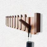 Sturdy Wood Entryway Coat Rack with Folding Hooks