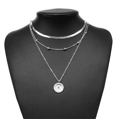 Three Tier Sterling Silver Chain Necklace