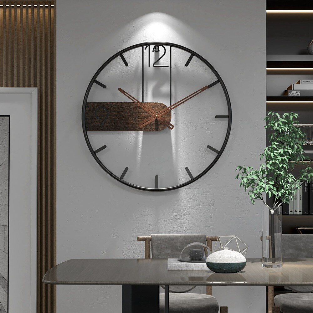 Stylish Wooden Wall Clock - Quiet Contemporary Home Decor - Pexav