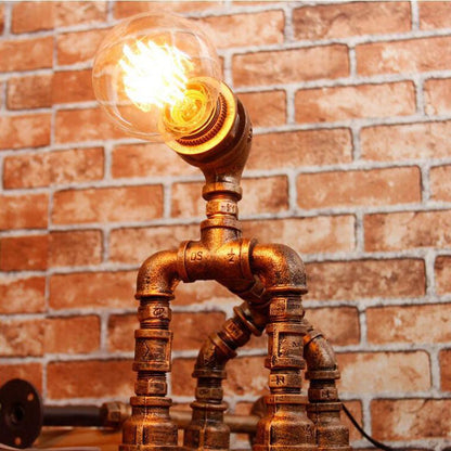 Rustic Metal Dog Theme Table Lamp