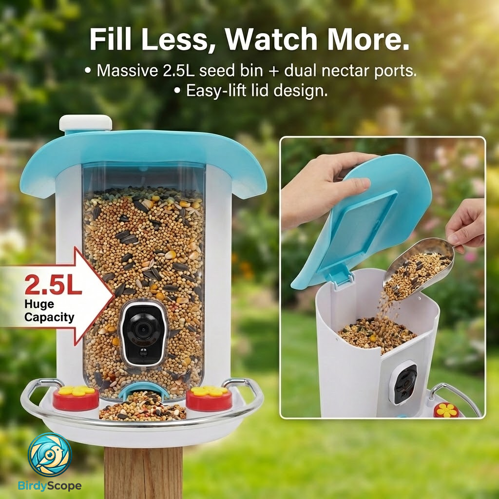 Wireless Solar Bird Feeder with Camera