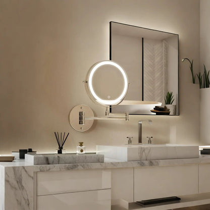 Glarefusion Three-tone Dimming Wall-mounted Makeup Mirror