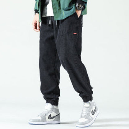 Men's Comfortable Elastic Waist Pants with Side Pockets
