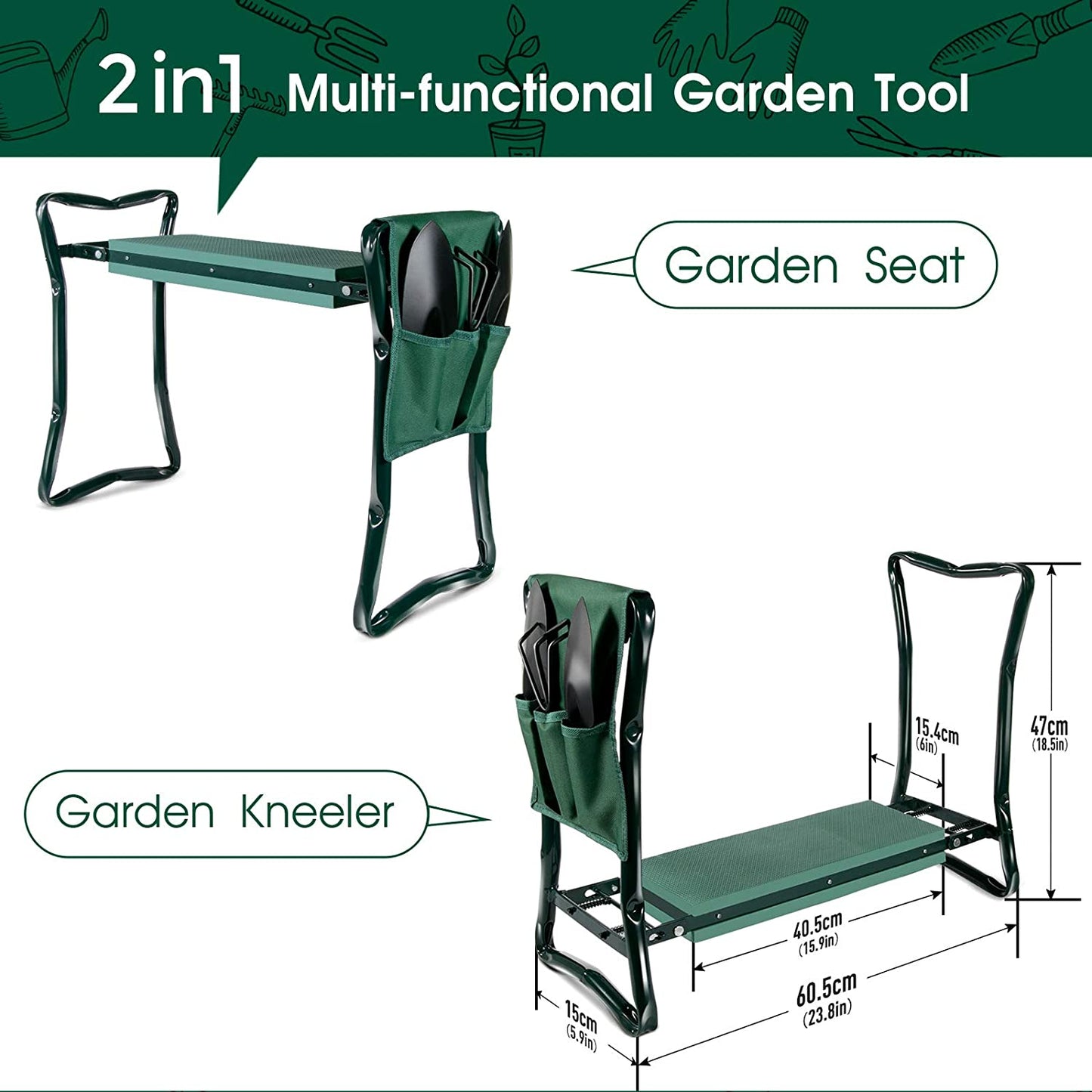 Comfortable Folding Kneeler and Stool