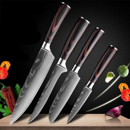 Premium Damascus Steel Kitchen Knives | Comfort Grip Wooden Handles