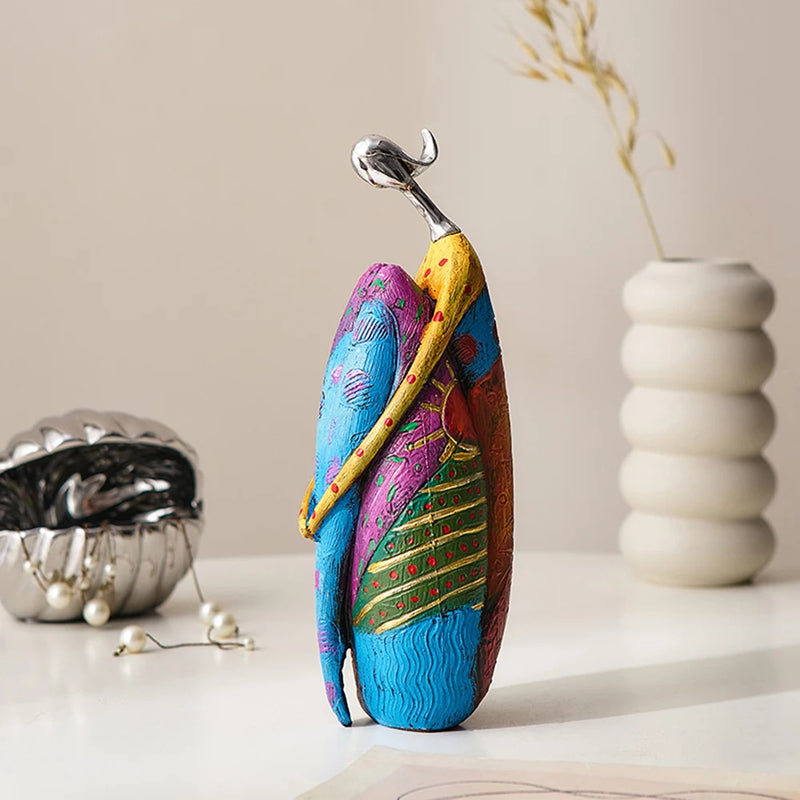 Vibrant Artistic Resin Decorative Figurine Set