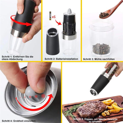 Automatic Battery Powered Pepper Grinder with LED Light