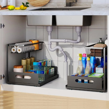 Space Saving Double Tier Under Sink Storage